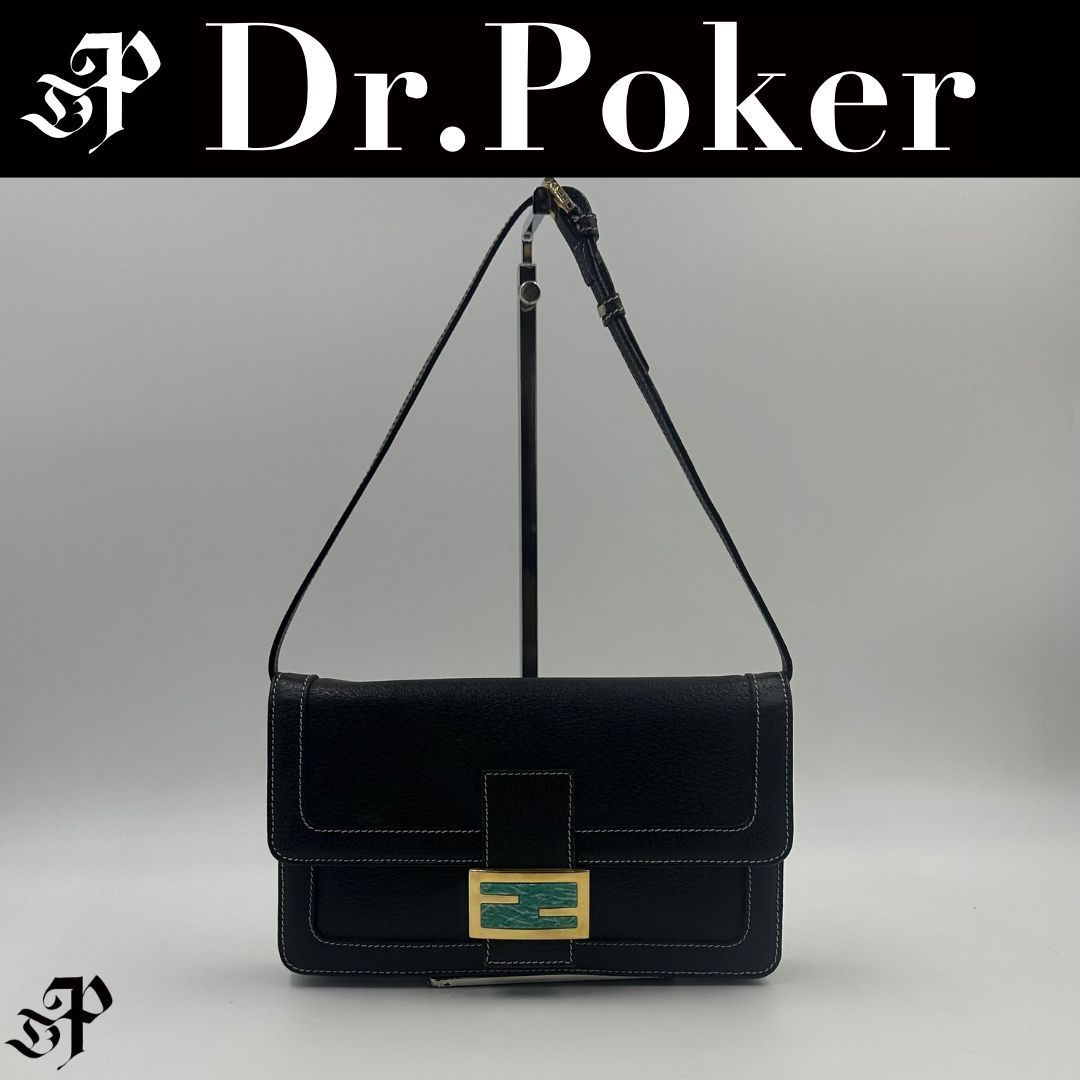 FENDI（フェンディ)マンマバケット Baguette レザー　ブラック 美品】Fendi レザー マンマバケット セレリア ワンショルダーバッグ