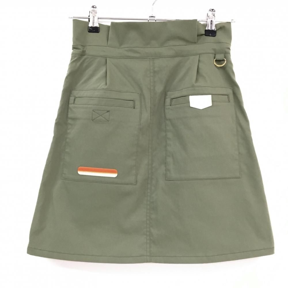 【美品】マークアンドロナ スカート カーキ×オレンジ メッシュ裏地  レディース 38(M) ゴルフウェア サンプル品 MARK＆LONA 美品】マークアンドロナ スカート カーキ×オレンジ メッシュ裏地