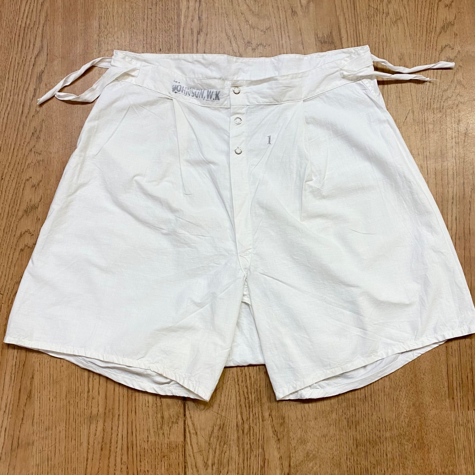 《ヴィンテージ50〜60s 希少》 JOHNSON, W.K グルカショーツ ハーフパンツ ショートパンツ ミリタリー ミリタリーショーツ ホワイト メンズ Mサイズ