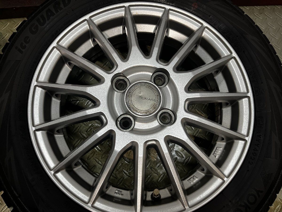 YOKOHAMA iG70 155/65R14】スタッドレス【GRASS 14インチ 4.5J4HPCD100 