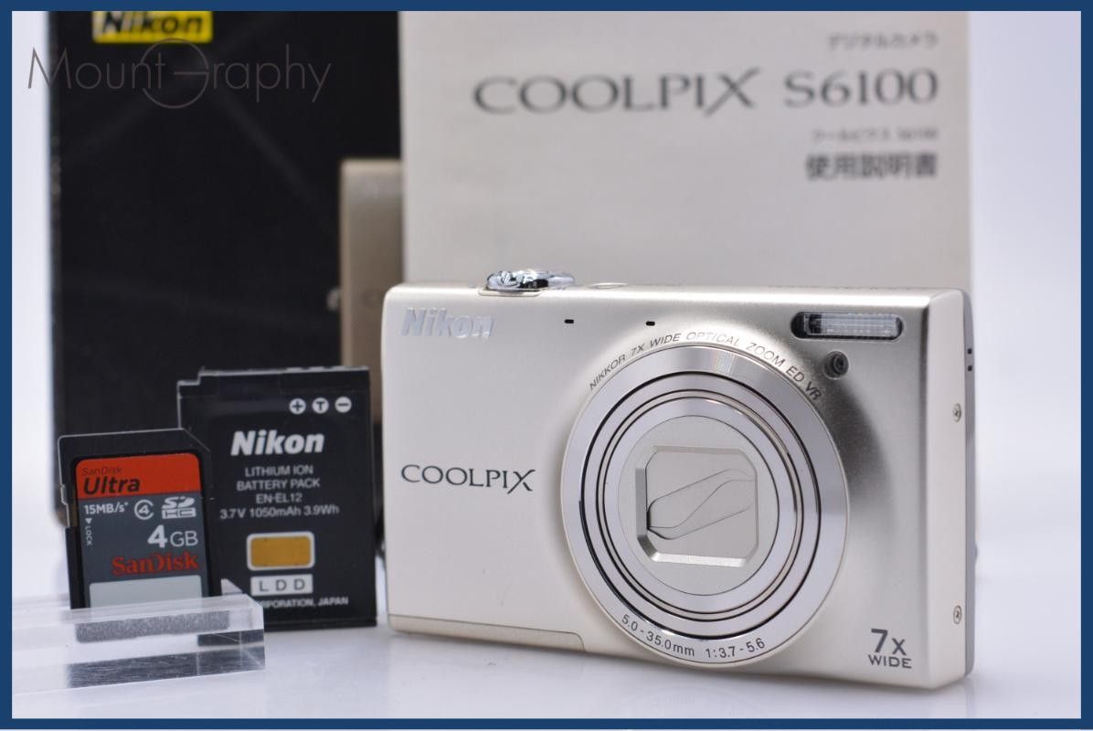 ニコン Nikon COOLPIX S6100 7X 元箱、バッテリー、メモリーカード、取扱説明書付属 同梱無料 #ks646