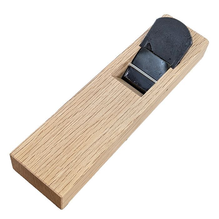 ■水鳥刃物 羽根印ヒナ平鉋 裏黒刃 42mm 白樫7寸5分台 大工道具 かんな カンナ 青紙1号