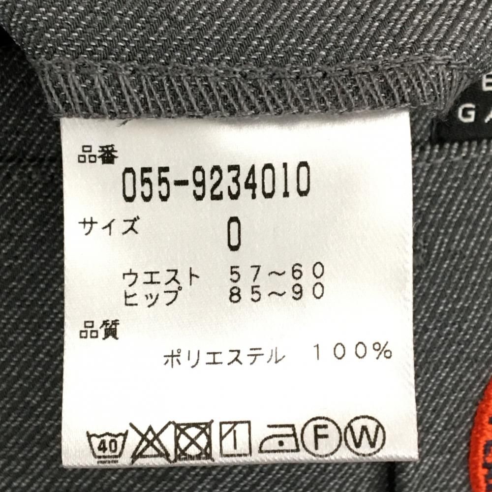 美品】パーリーゲイツ スカート グレー×レッド 後ろ裾プリーツ ロゴ