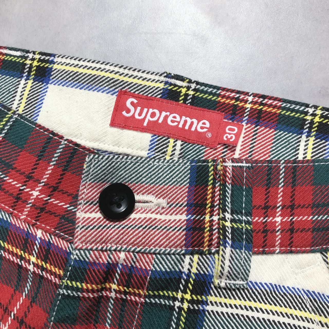 GQ6090◇Supreme：14fw Tartan plaid Flight Pants◇30◇マルチ系