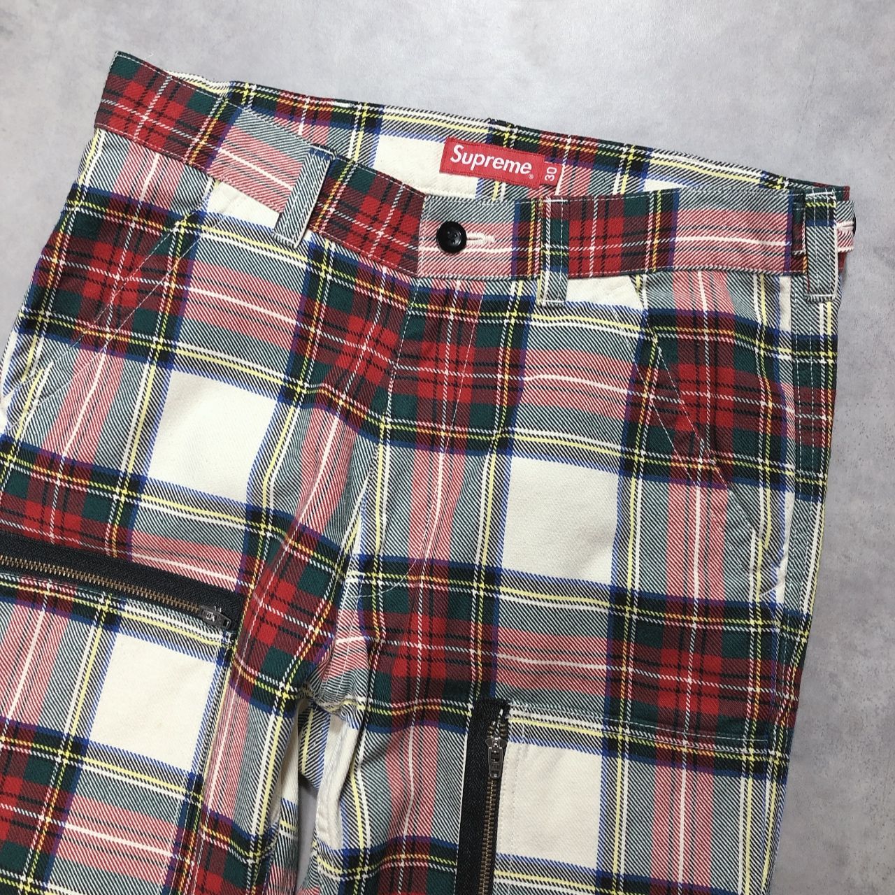 GQ6090◇Supreme：14fw Tartan plaid Flight Pants◇30◇マルチ系