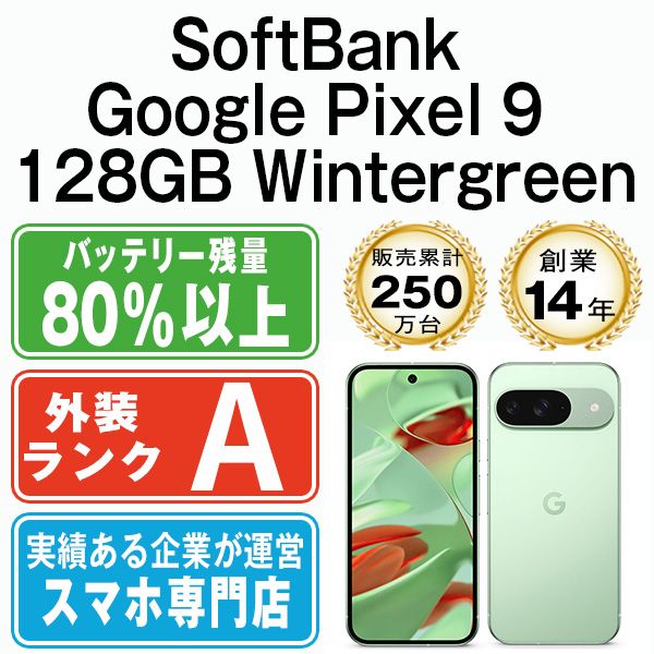 Aランク/SIMフリー】Google Pixel 9 128GB Wintergreen - メルカリ