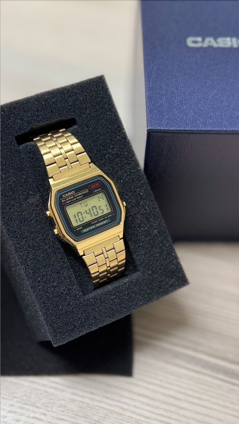 CASIO】中古品 587・593＊JAデジタル時計ゴールド - メルカリ
