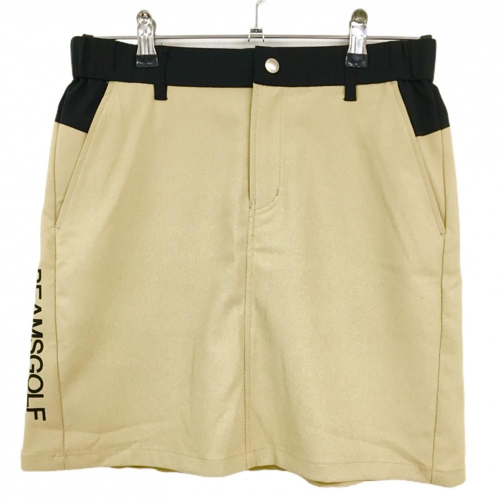 BEAMS - coco 中古 ビームスゴルフ BEAMSGOLF レディース スカート M ベージュ ストレッチ 新品】ビームスゴルフ スカート ベージュ×黒 ストレッチ レディース M