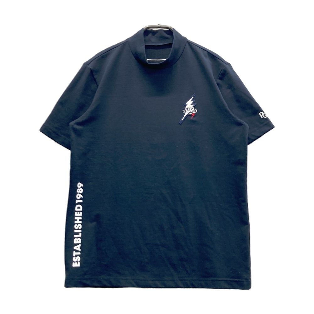 サイズ：4 PEARLY GATES パーリーゲイツ ハイネック半袖Tシャツ ネイビー系 [241003002061] ゴルフウェア メンズ ストスト