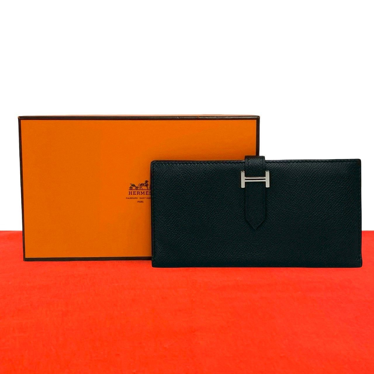 極 美品 箱付き I 刻印 HERMES エルメス ベアン ヴォーエプソン レザー