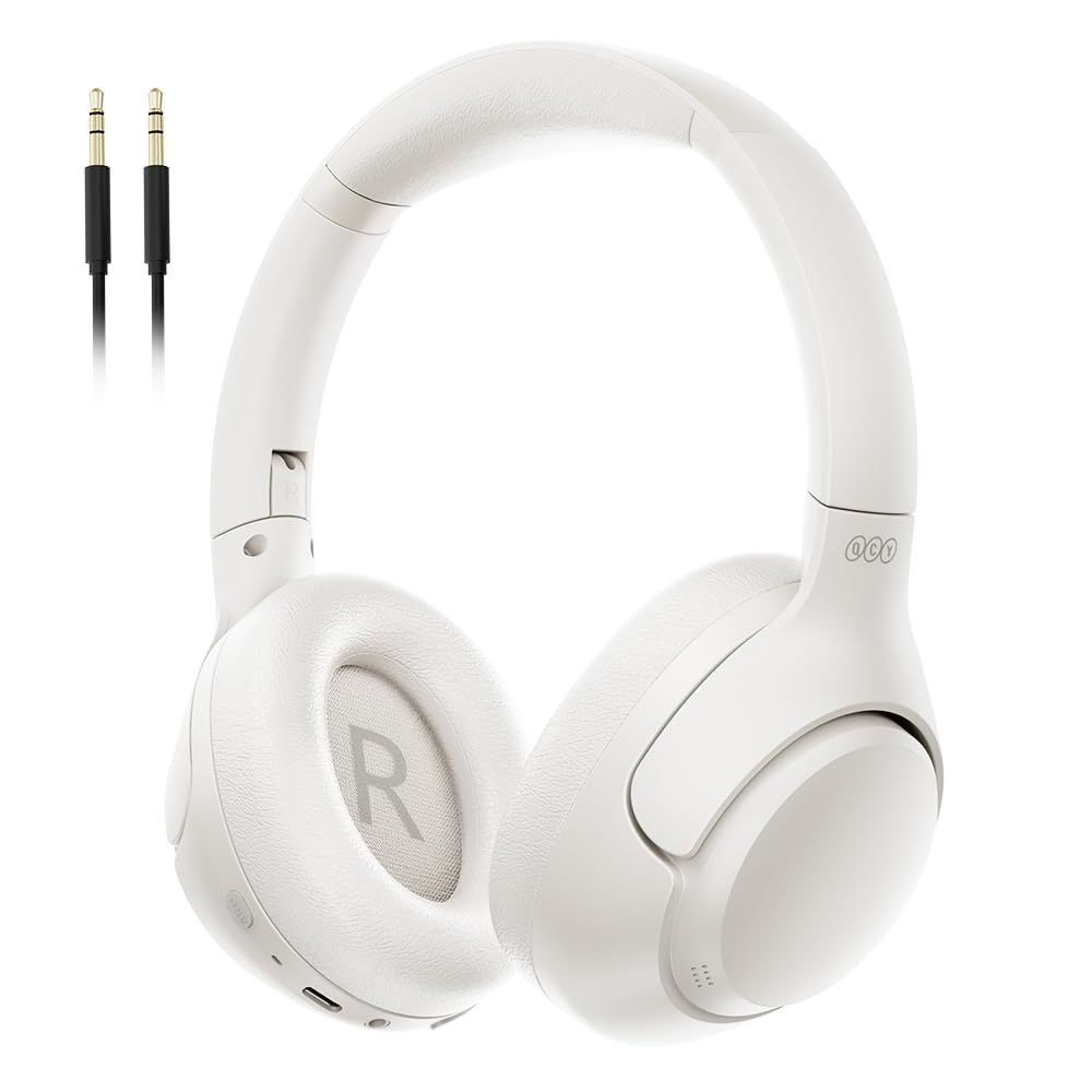 QCY H3 ヘッドホン ワイヤレスヘッドホン ノイズキャンセリング Bluetooth 5.3 ハイレゾ対応(AUX接続時) 43dBまでノイズ低減 有線 無線両用 最大60時間音楽再生 外音取り込み マイク内蔵 ハンズフリー通話 マルチポ 08ad6c97
