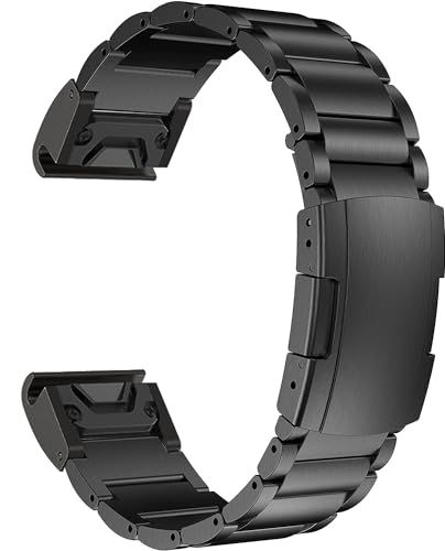 [MaKTech] チタンバンド ガーミン用 クイックリリース メタルブレスレットストラップ トータスバックル付き Garmin Fenix 8 スマートウォッチ用yu d1392618