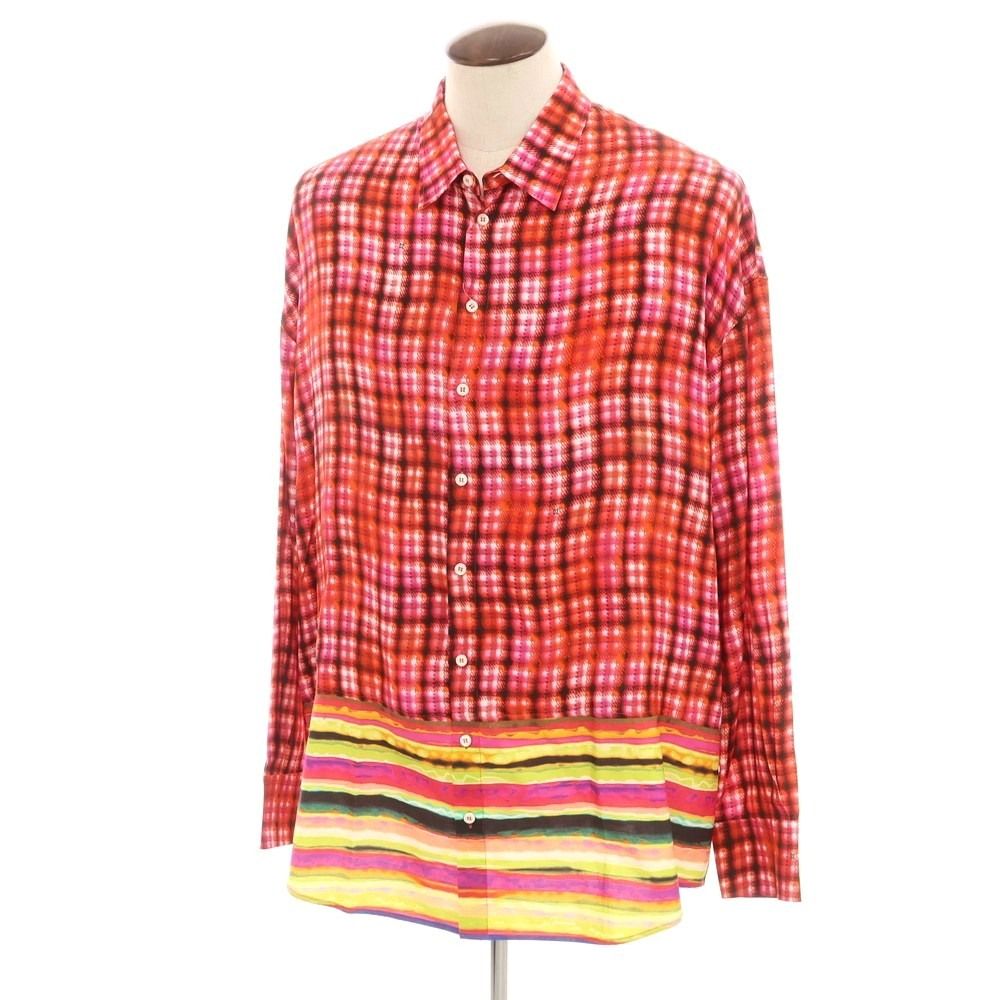 【新品】ディースクエアード DSQUARED2 レーヨン チェック カジュアルシャツ レッド【サイズ48】【メンズ】 新品】ディースクエアード DSQUARED2 レーヨン チェック カジュアル