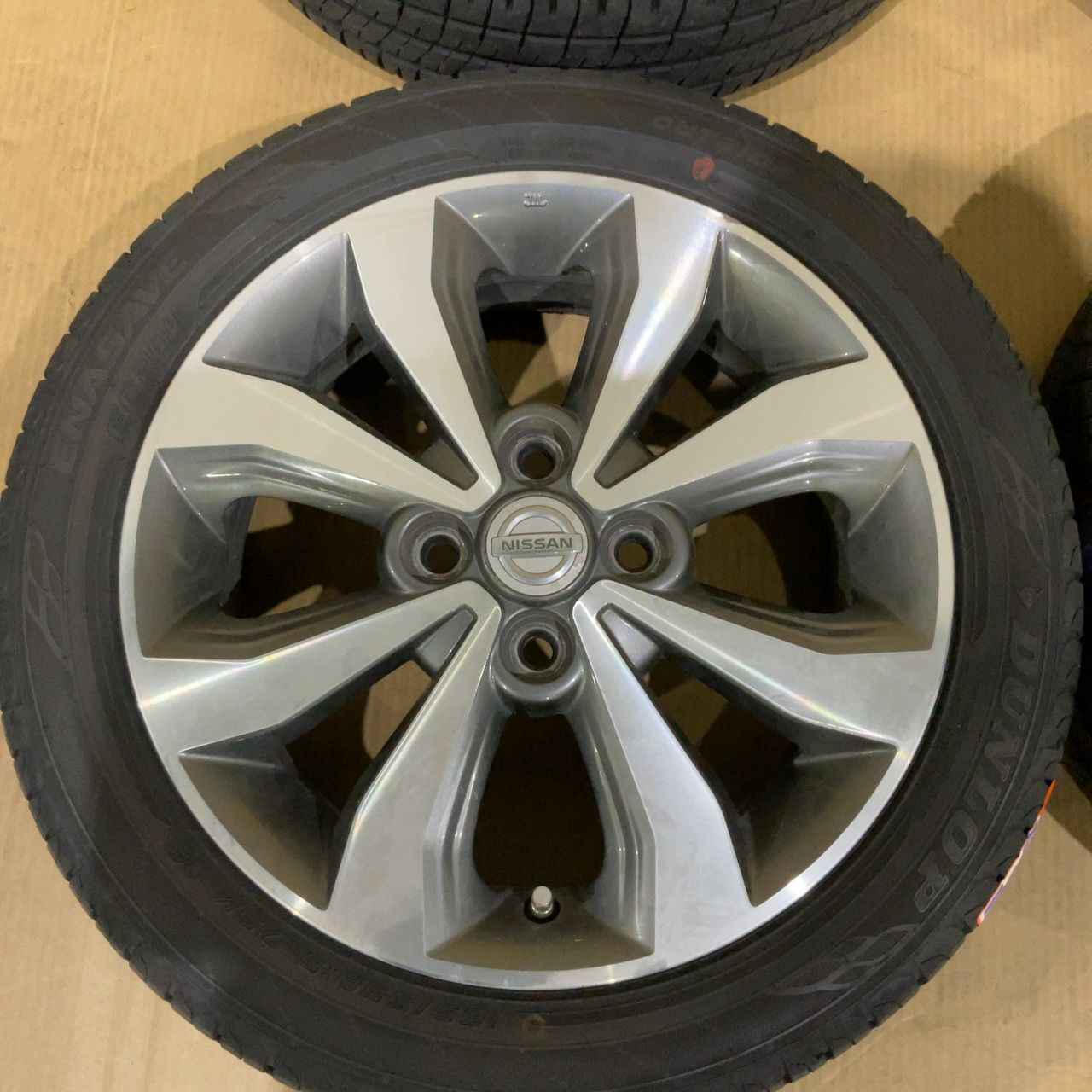 4穴 PCD100 15インチ 4.5J+45日産純正アルミホイール+165/55R15 