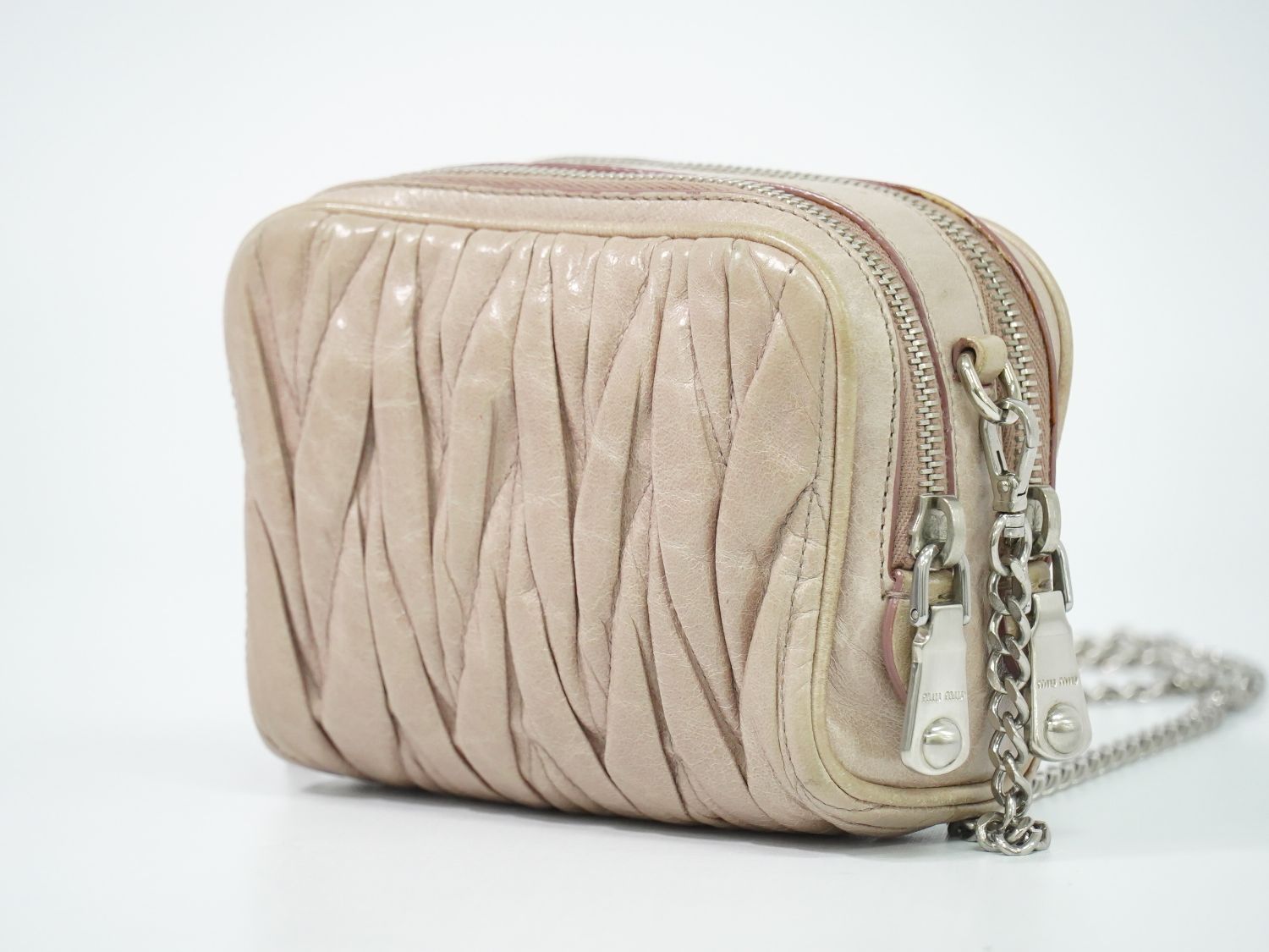 本物 ミュウミュウ MIU MIU マテラッセ チェーン ショルダーバッグ