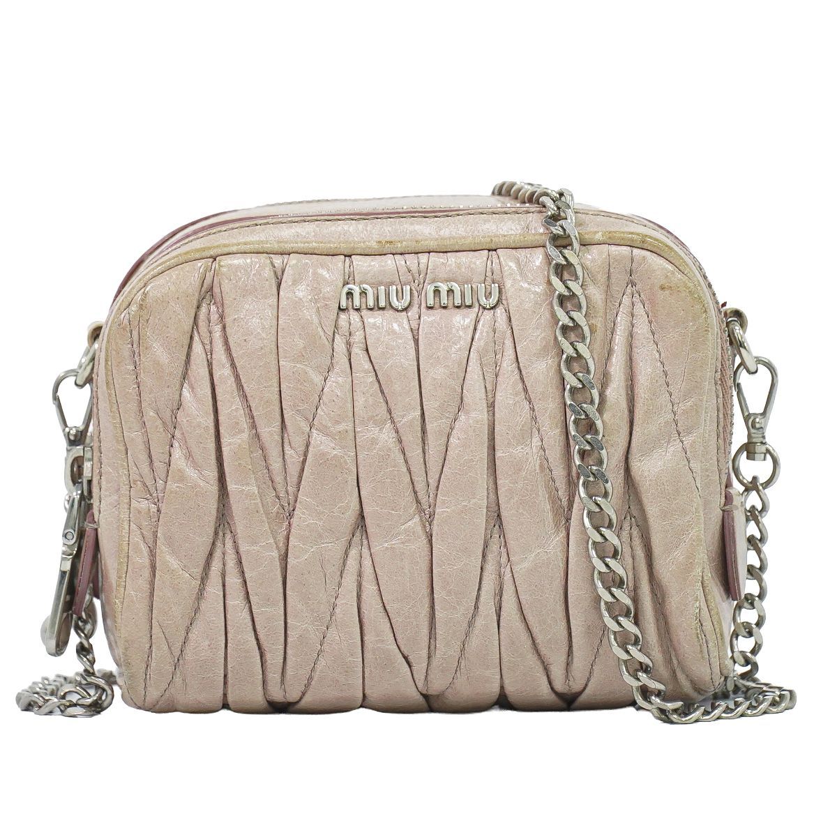 本物 ミュウミュウ MIU MIU マテラッセ チェーン ショルダーバッグ
