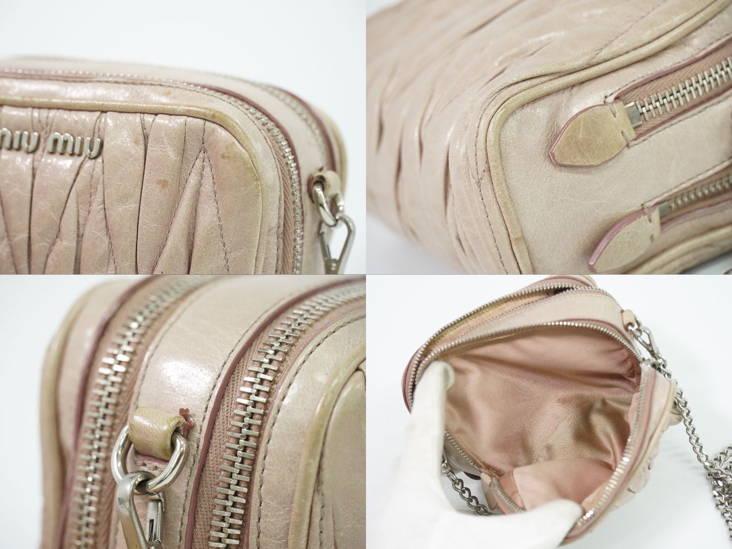 本物 ミュウミュウ MIU MIU マテラッセ チェーン ショルダーバッグ