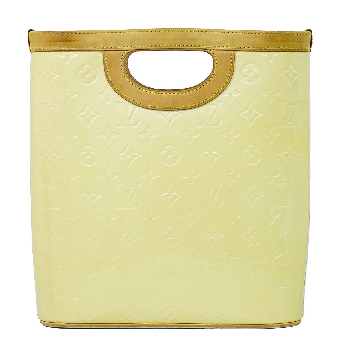 本物 ルイヴィトン LOUIS VUITTON LV スティルウッド ヴェルティカル ヴェルニ レザー ハンドバッグ ペルル パールホワイト M91366 ビトン バッグ 中古・