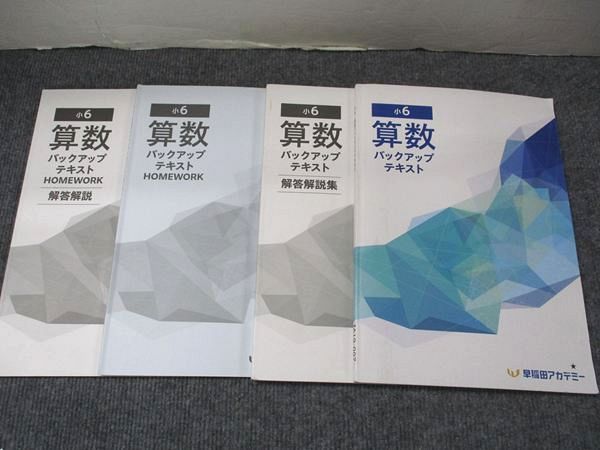 早稲田アカデミー 小6 算数 バックアップテキスト/HOMEWORK 計2冊