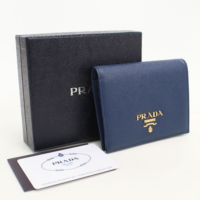 PRADA プラダ サフィアーノレザー 1MV204 QWA F0016 二つ折り財布 レザー【中古】 レディース