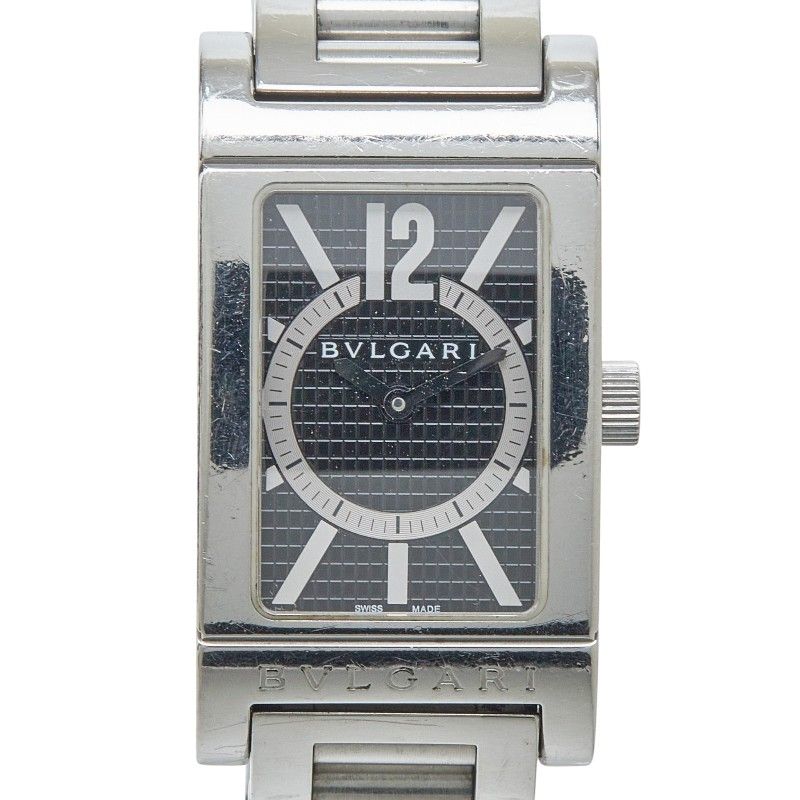 ブルガリ レッタンゴロ 腕時計 RT39S ブラック ステンレススチール レディース BVLGARI【1-0278546】