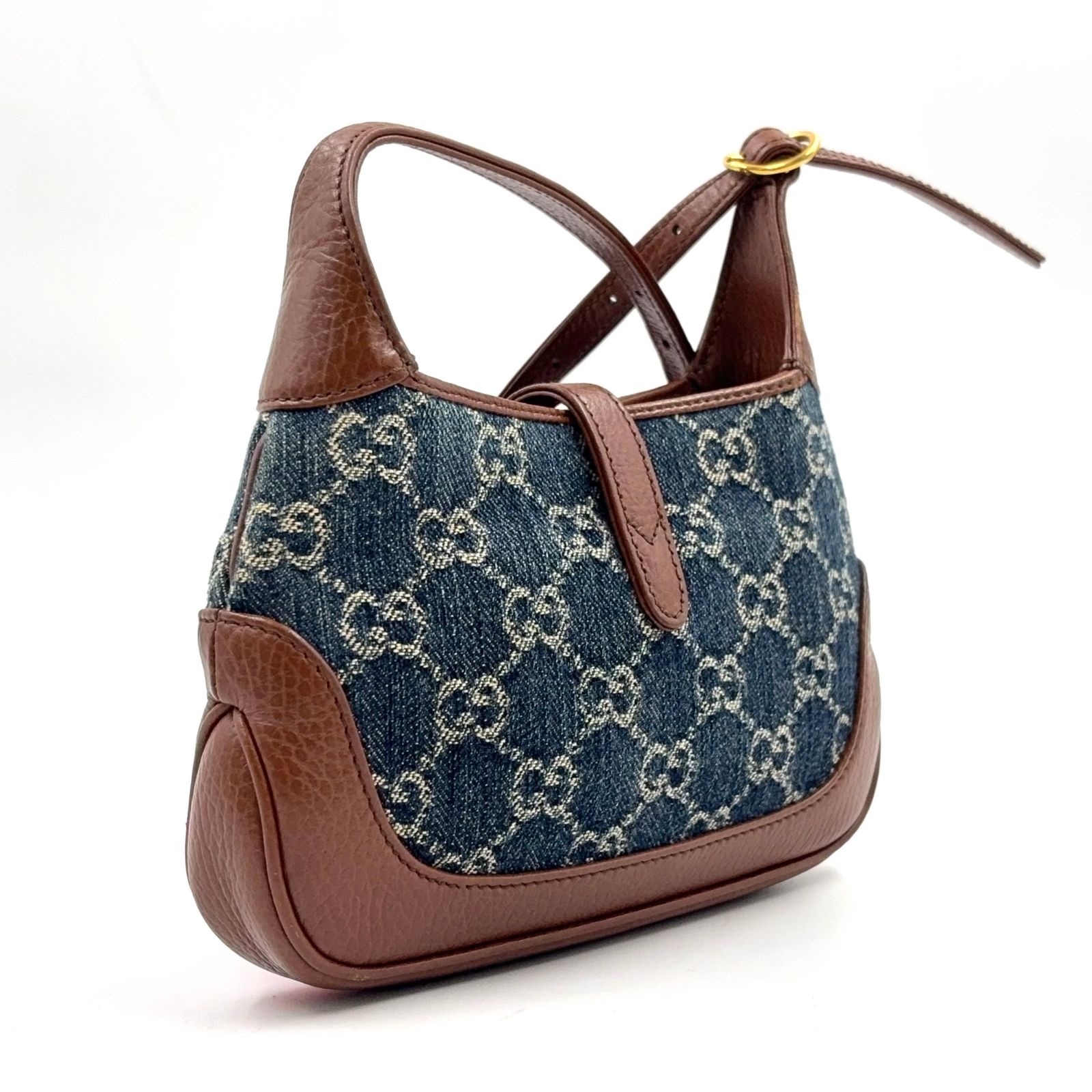 新着】GUCCI ジャッキー 1961 GGデニム レザー、デニム インディゴ 