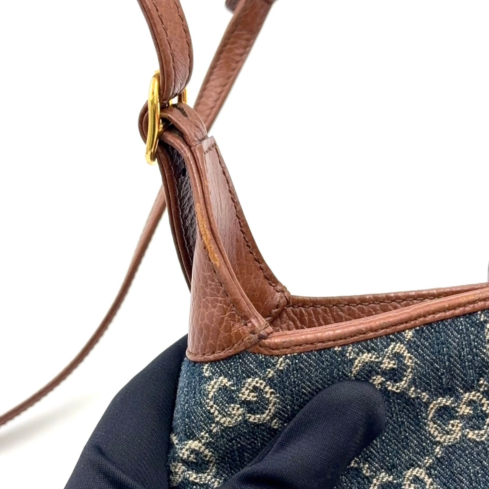 新着】GUCCI ジャッキー 1961 GGデニム レザー、デニム インディゴ 