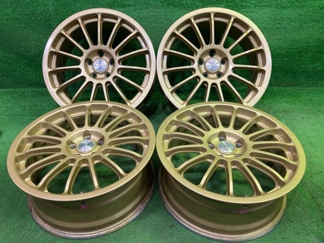 OZ ﾌｫﾚｽﾀｰ ﾊﾁﾛｸ ホイール アルミ ゴールド 17インチ 7J 5穴 4本 100 +48