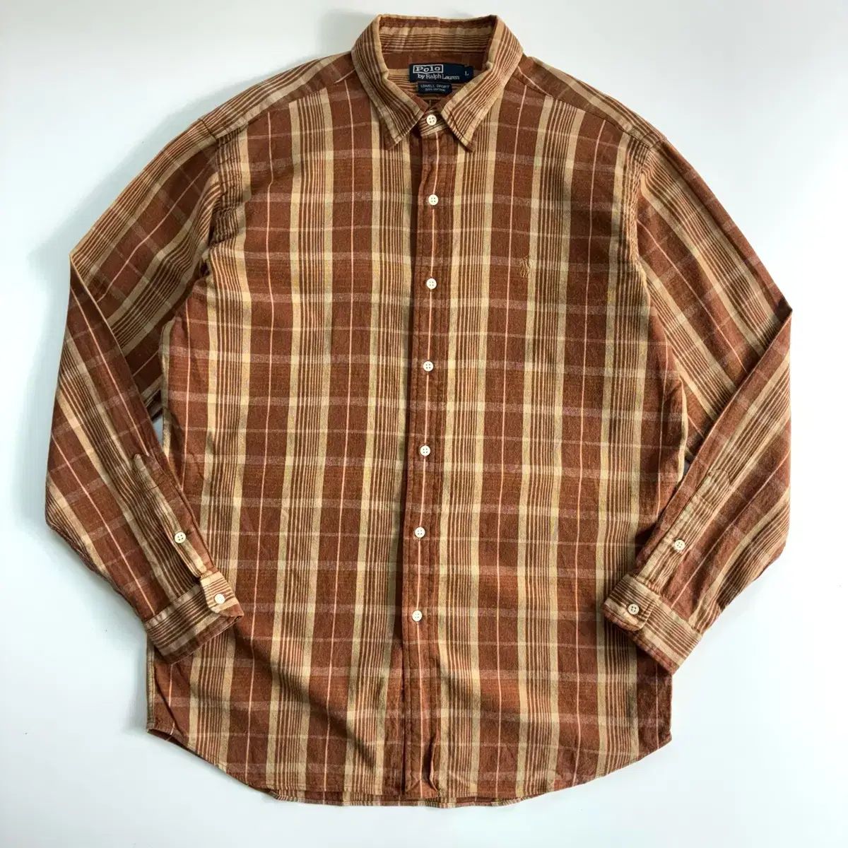 Polo ポロ ラルフローレン 刺繍 コットン ブラウン CHECK シャツ