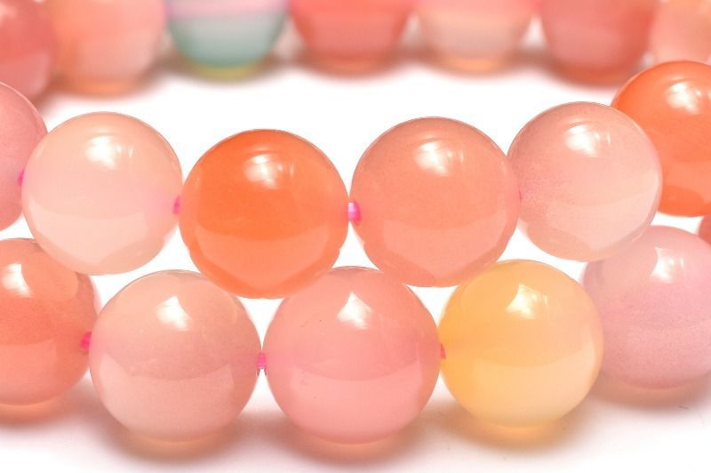 四川省産塩源瑪瑙 ピンクアゲート(桃色瑪瑙) 9mm ブレスレット 1個売り