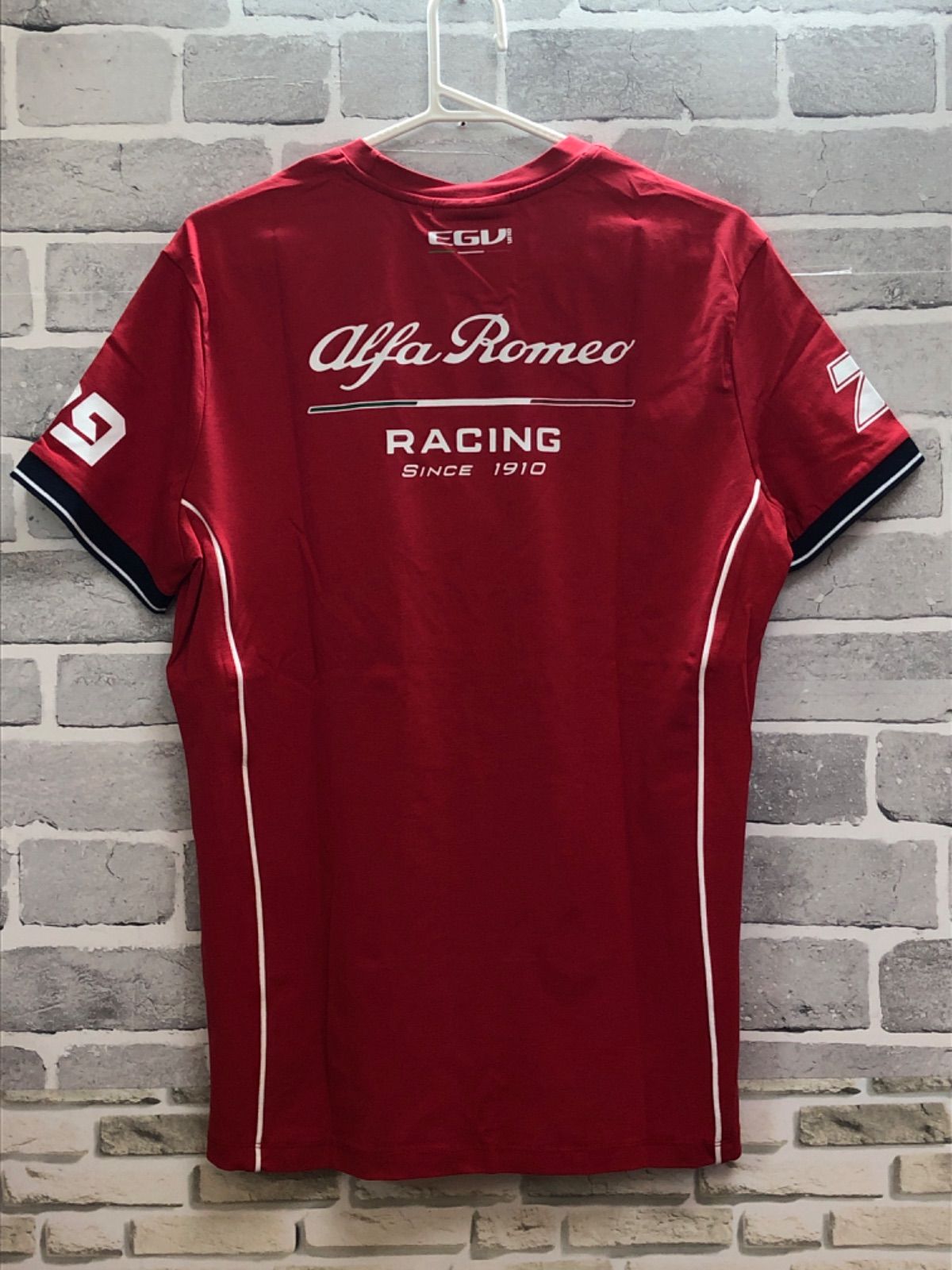 A【A7-21】◇ Alfa Romeo RACING タグ表記サイズM 半袖Tシャツ レッド