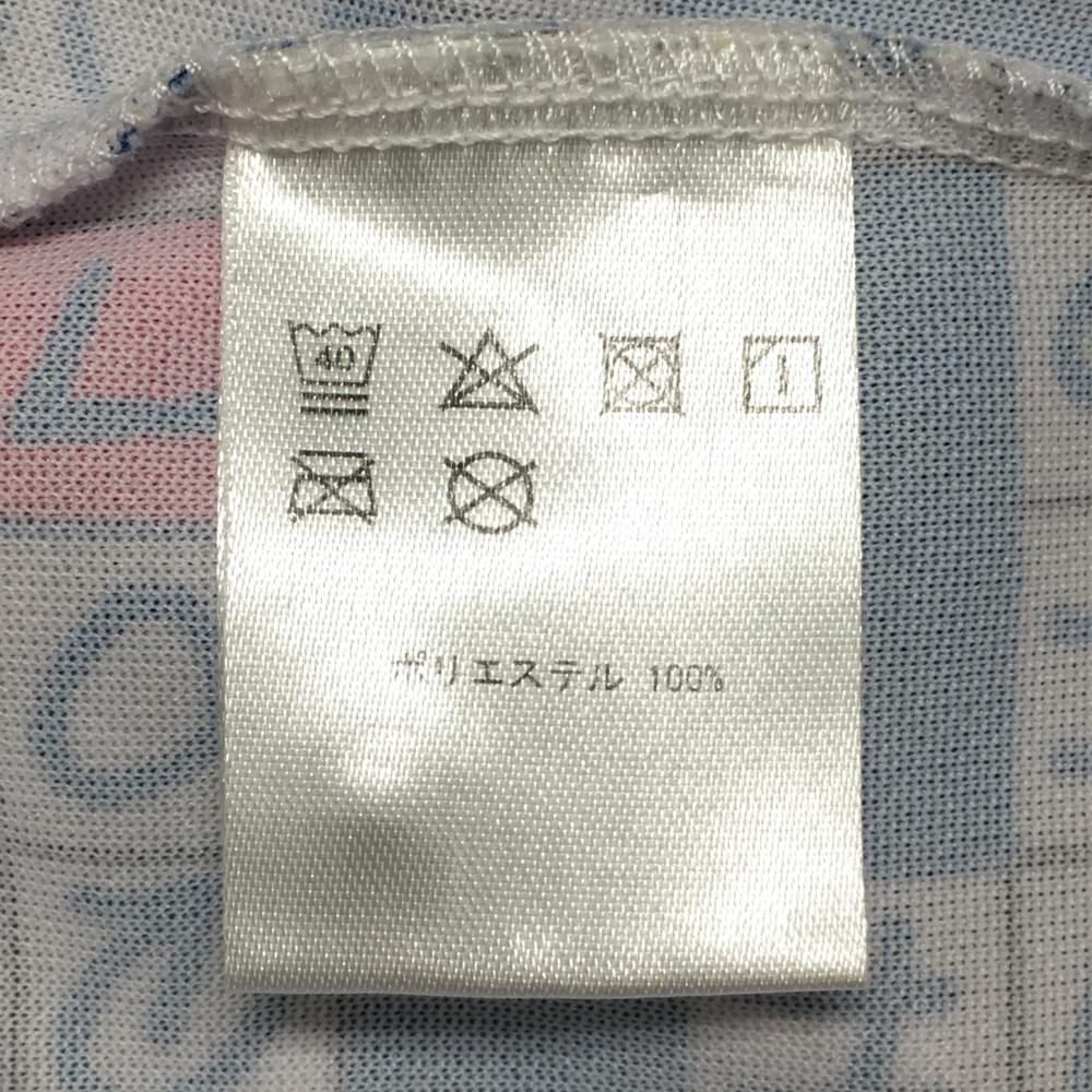 美品】ラウドマウス 半袖ポロシャツ 白×ネイビー ゴルフワードパズル