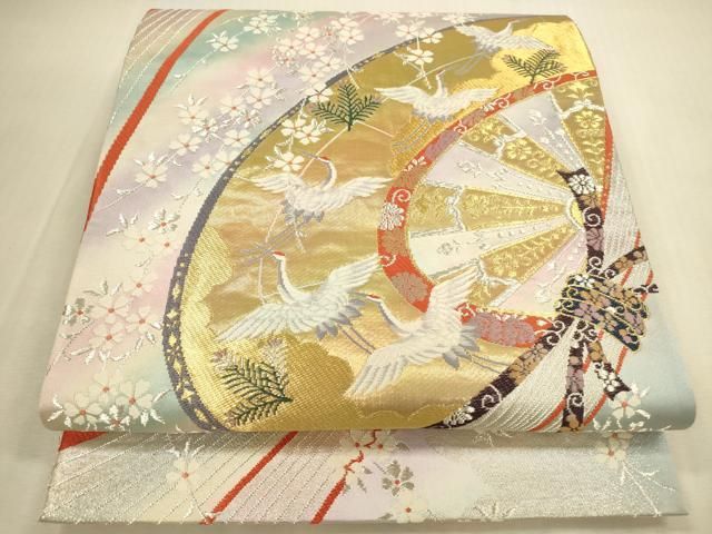 平和屋本店▼両面　六通柄袋帯　唐織　御所熨斗紋　本金箔24K　正絹　逸品　DABI5072op