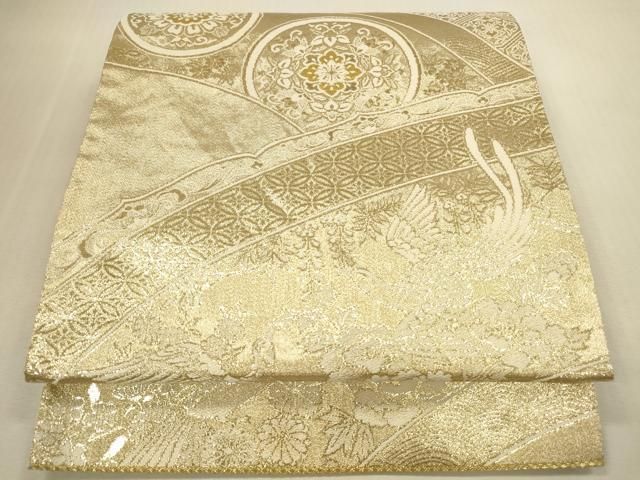 平和屋本店▼六通柄袋帯　鳳凰花丸文　金箔二重織　本金箔　正絹　逸品　DABI5087op 11,319円