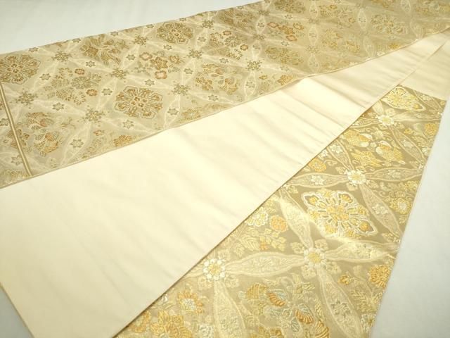 M470 加賀の調べ　花鳥麗葉文　やまと誂製　六通　　正絹　袋帯 平和屋本店▽六通柄袋帯 七宝花文 本金箔 正絹 逸品 DABI1470sf - メルカリ