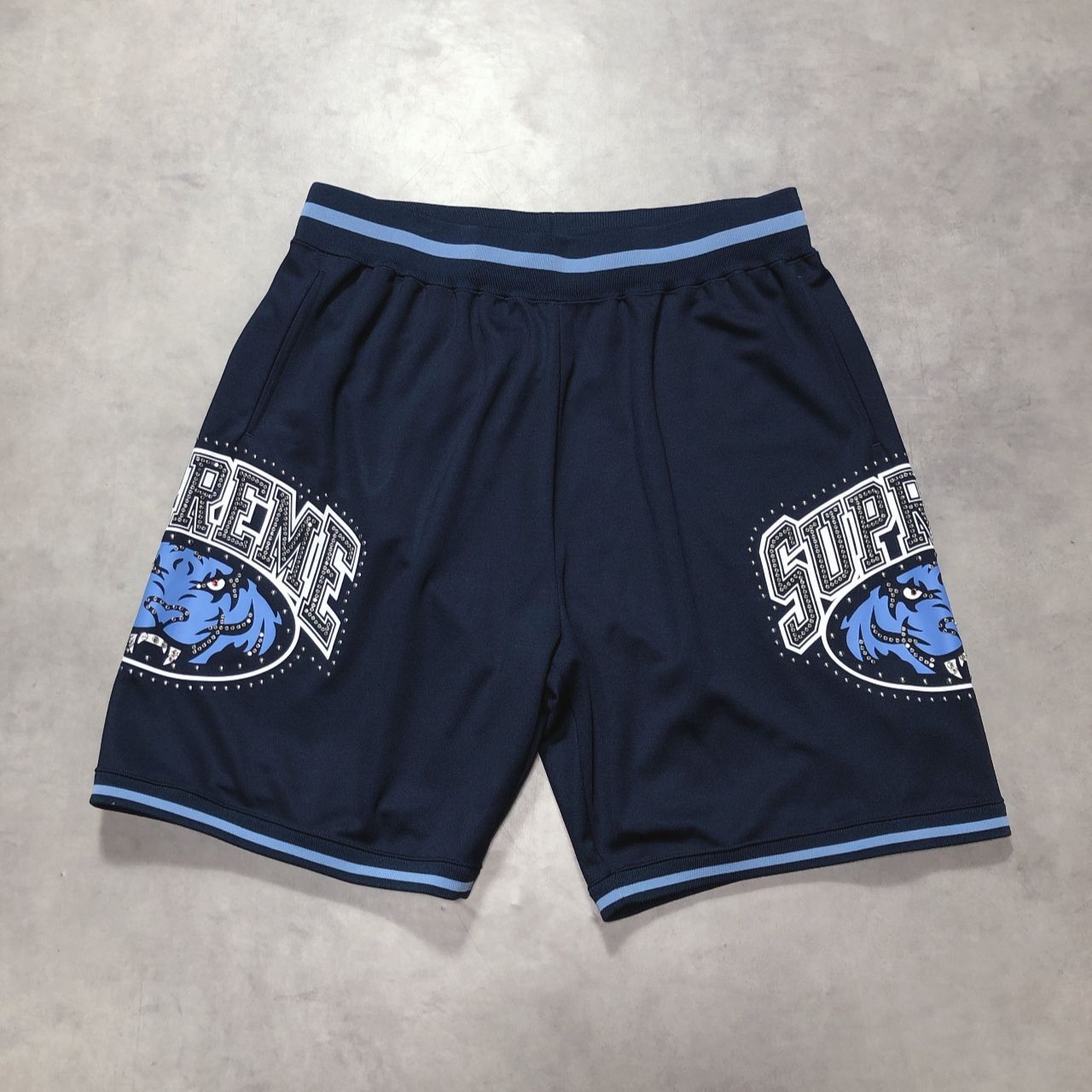 GQ6092◇Supreme：25ss Studded Basketball Short◇M◇ネイビー系 シュプリーム ブルズ バスケットボールハーフパンツ ショート ショーツ