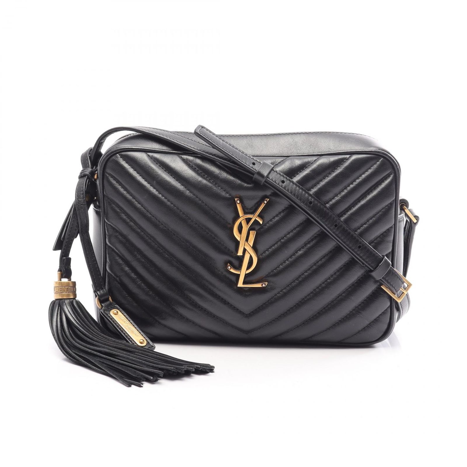 サンローランパリ SAINT LAURENT PARIS ショルダーバッグ LOU ルー モノグラム 574494 ブラック レザー ルー カメラバッグ レディース Used A