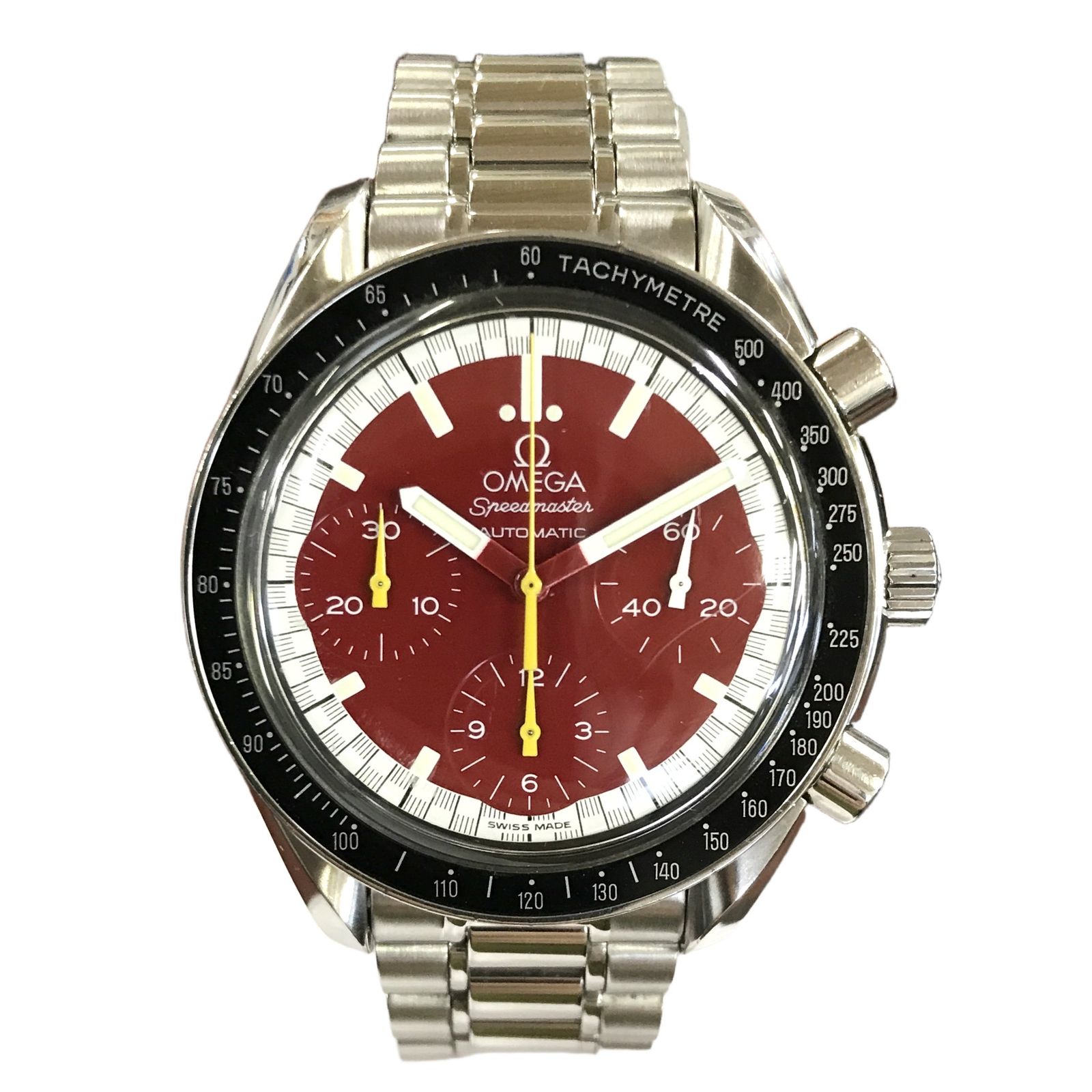 オメガ OMEGA 3510.61 スピードマスター Speedmaster レーシング シューマッハ レッド文字盤 自動巻き 不動品 メンズ 腕時計 ジャンク T11414975