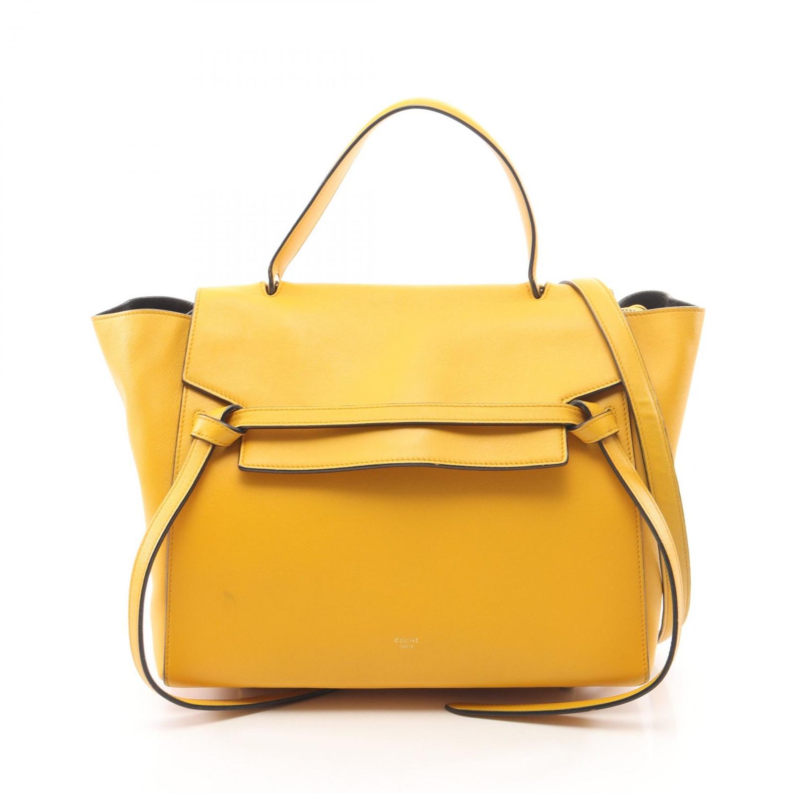 セリーヌ CELINE ハンドバッグ BELT BAG MINI ベルトバッグ ミニ 2WAY イエロー レザー ベルトバッグ ミニ レディース Used B