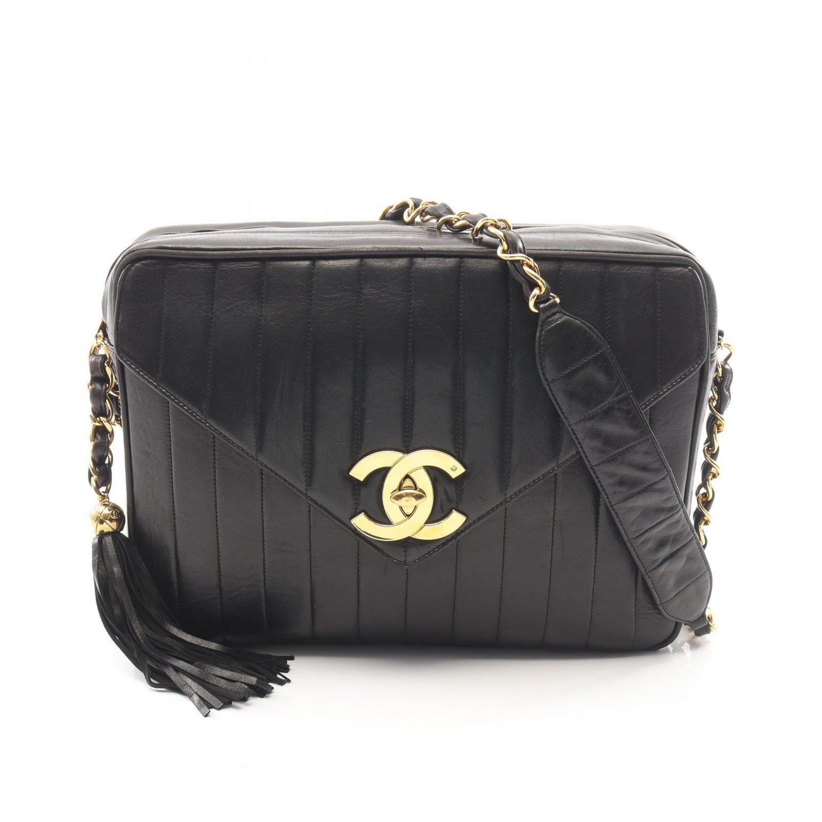 シャネル CHANEL ショルダーバッグ マドモアゼル タッセル ブラック ラムスキン（羊革） マドモアゼル フリンジ チェーンショルダー レディース Used B 238,860円