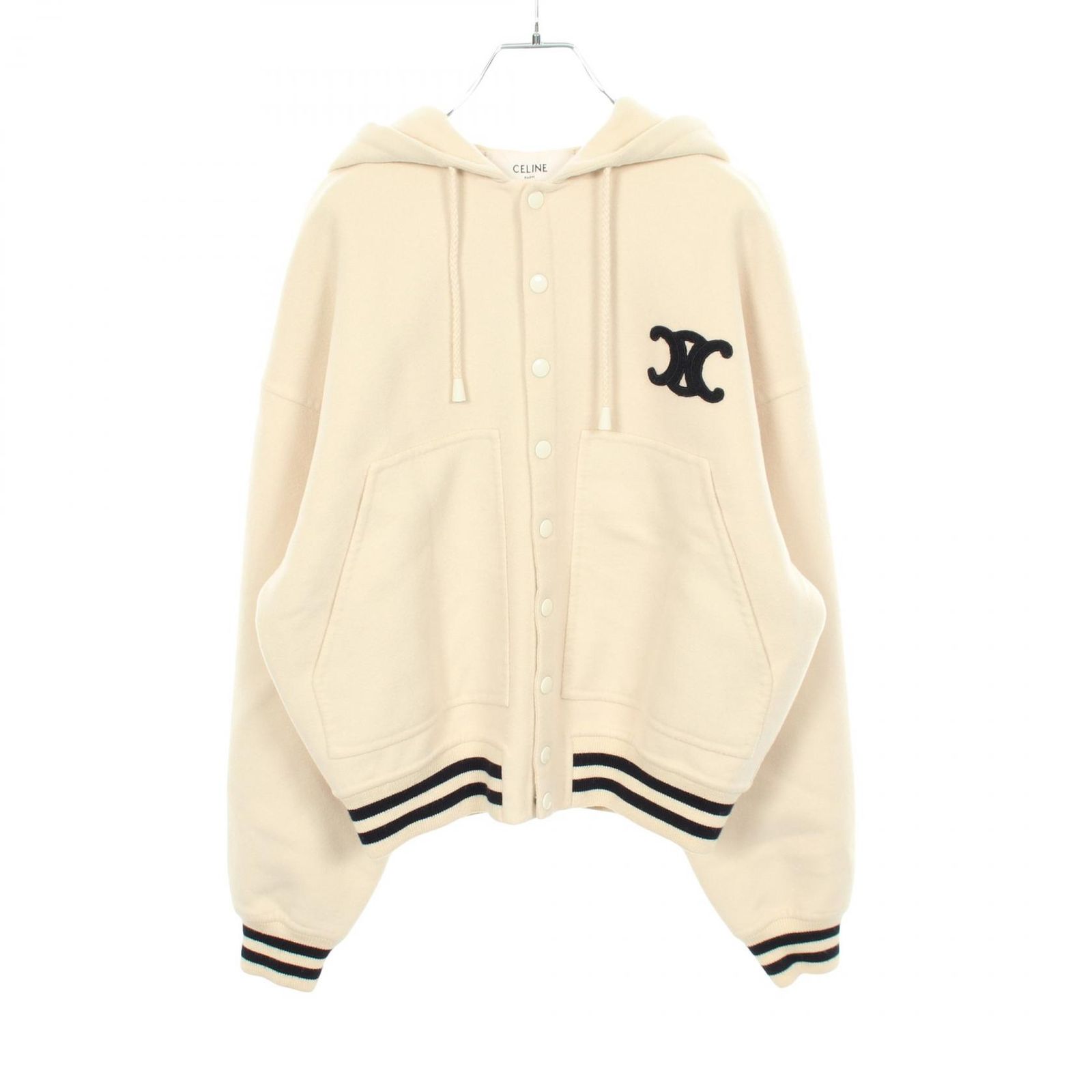 セリーヌ CELINE トリオンフ テディブルゾン フード付き 2V71M6700 カシミヤ ブルゾン レディース Used A