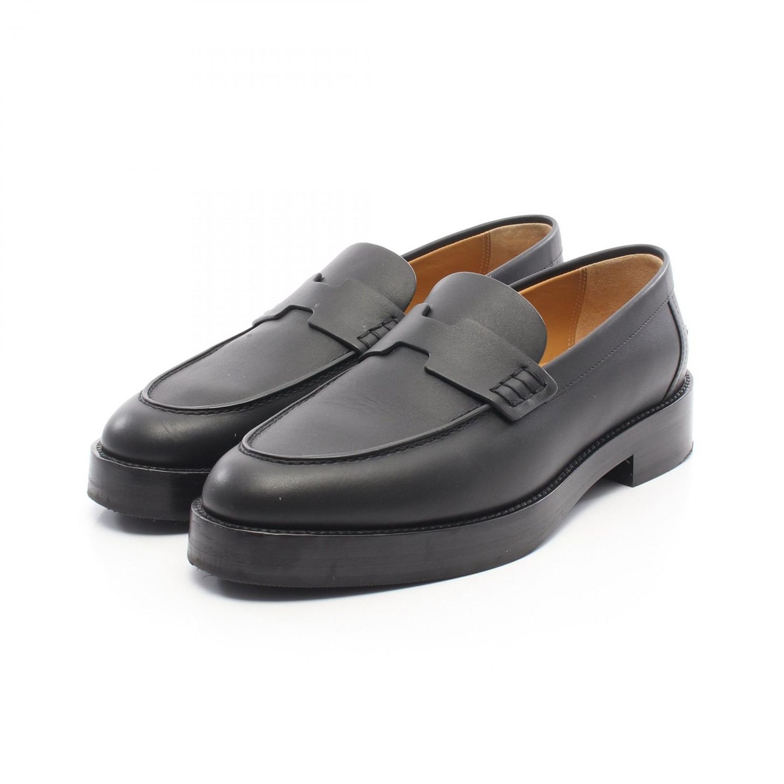 エルメス HERMES ローファー モカシン Hour アワー レザー ローファー ブラック レディース Used B