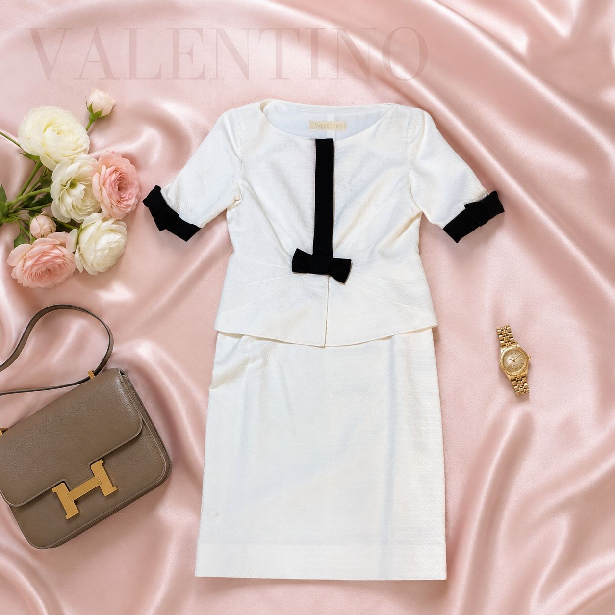【美品】VALENTINO ヴァレンティノ バイカラー セットアップ スーツ 染み抜き・補修済 2000年代アーカイブ