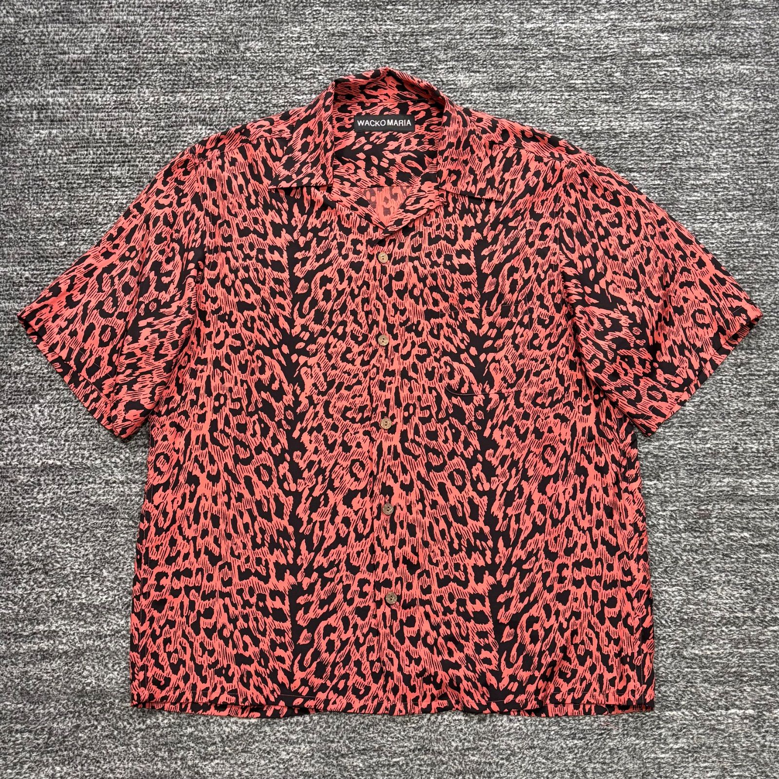 極美品 26ss WACKO MARIA Leopard Hawaiian Shirt Red M ワコマリア
