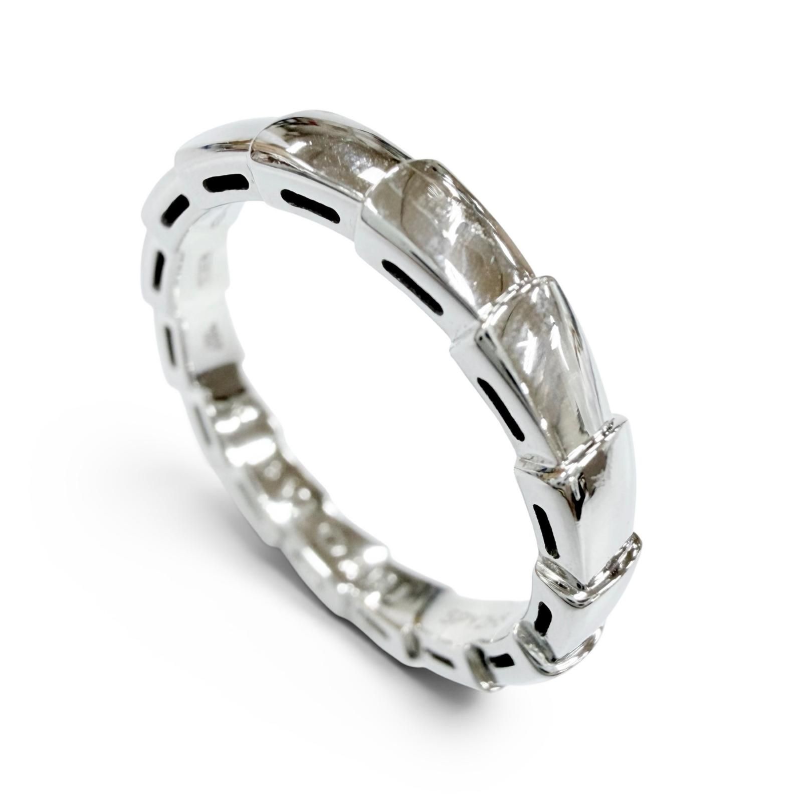 極美品◇BVLGARI ブルガリ セルペンティヴァイパー リング 750WG 指輪 ホワイトゴールド 58 (JP18号) イタリア製 重量5.2g 箱 ケース付き