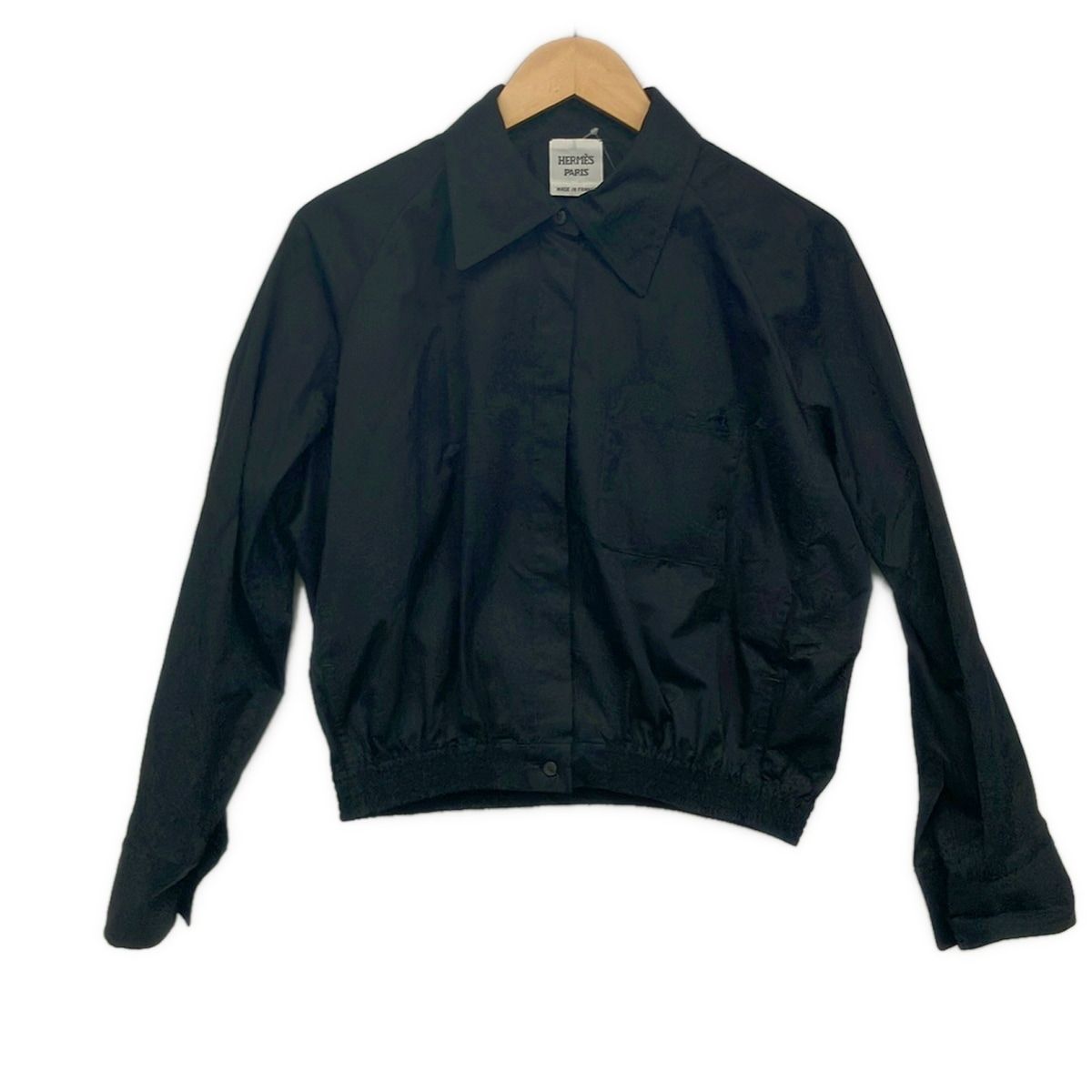 HERMES(エルメス) ブルゾン サイズ38 M レディース美品 - H6H0233DV 黒 長袖/シャツブルゾン/ショート丈/春/秋 47,100円
