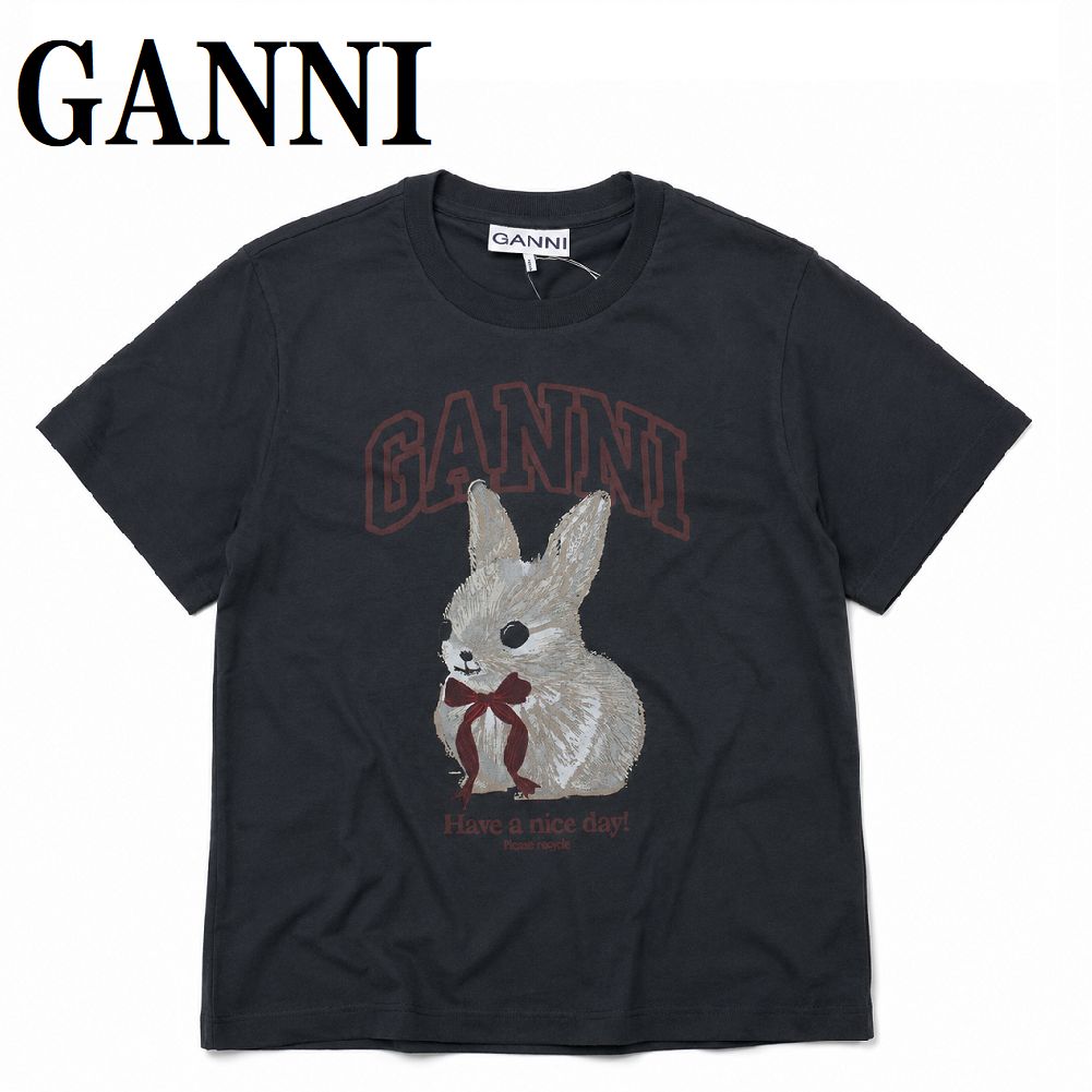 ガニー GANNI A1050061 252 XS S M L Tシャツ 半袖 ロゴ プリント おしゃれ ウィメンズ レディース ファントム 14,454円