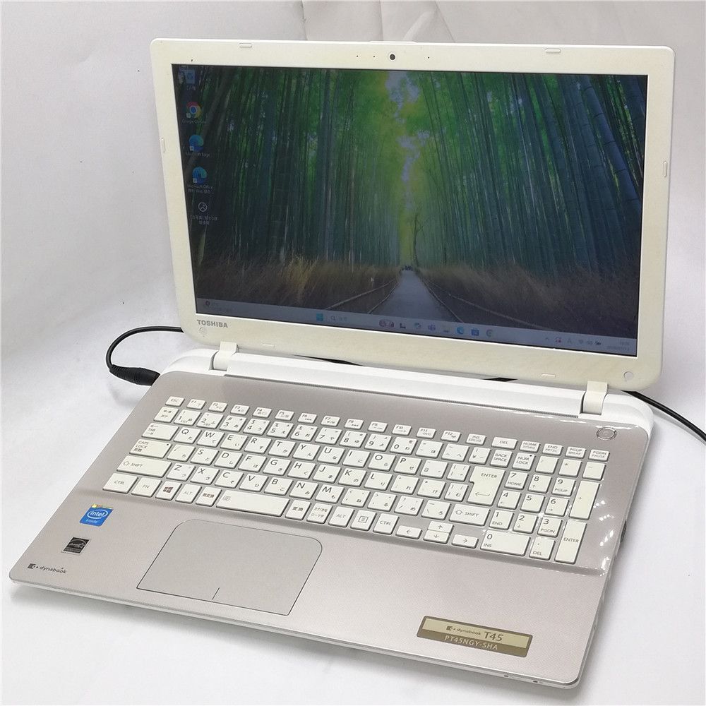 激安 Wi-Fi有 ノートパソコン 中古美品 東芝 T45/NGY ゴールド セレロン Celeron DVDマルチ 無線LAN webカメラ Windows11 Office 即使用可