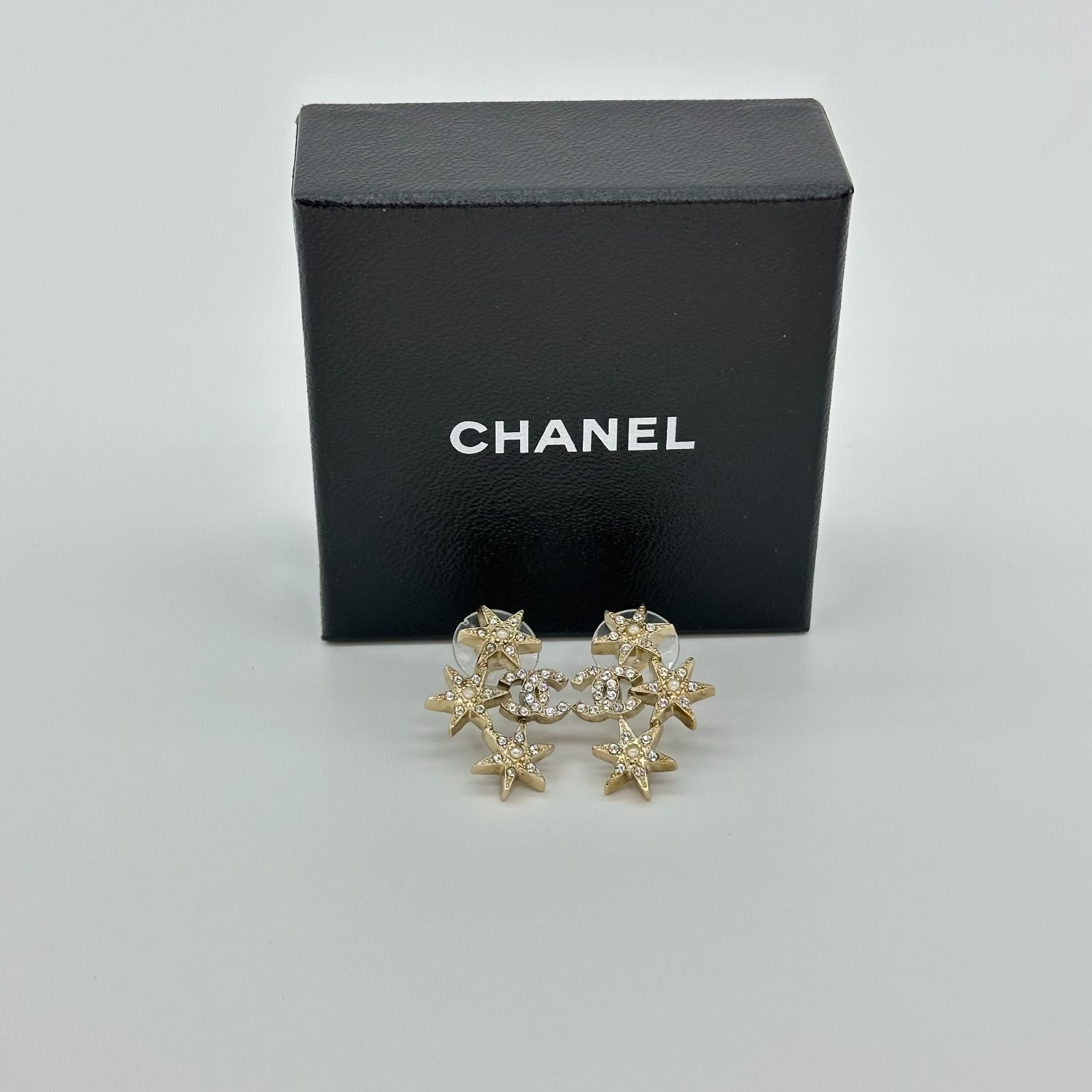 シャネル CHANEL ピアス C16V ココマーク スター ラインストーン フェイクパール GP ゴールド レディース 【中古】