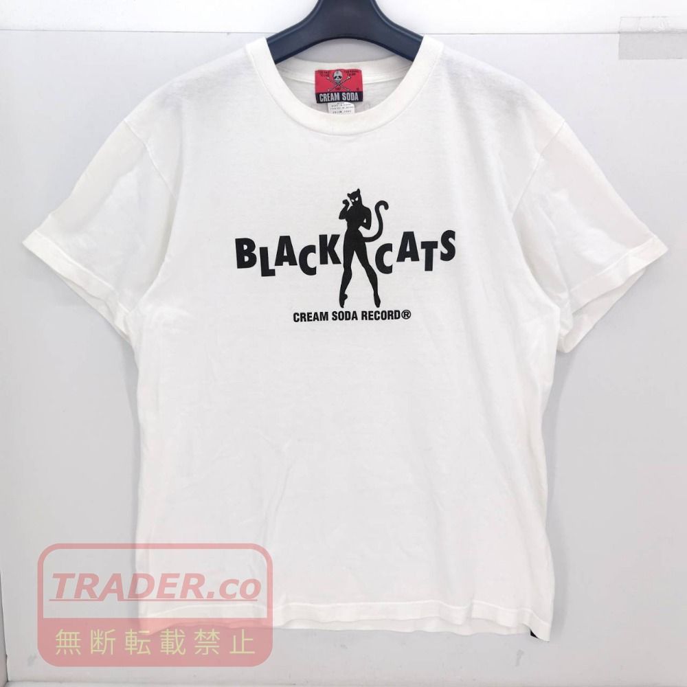 CREAM SODA ブラックキャッツ 半袖シャツ XL 05w22673 クリームソーダ CREAM SODA BLACK CATS ロゴTシャツ ホワイト